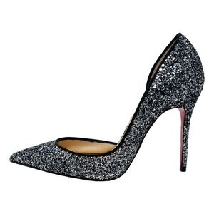 Christian‎ Louboutin Iriza 100 Glitter Pumps Blue Black D'Orsay 35.5